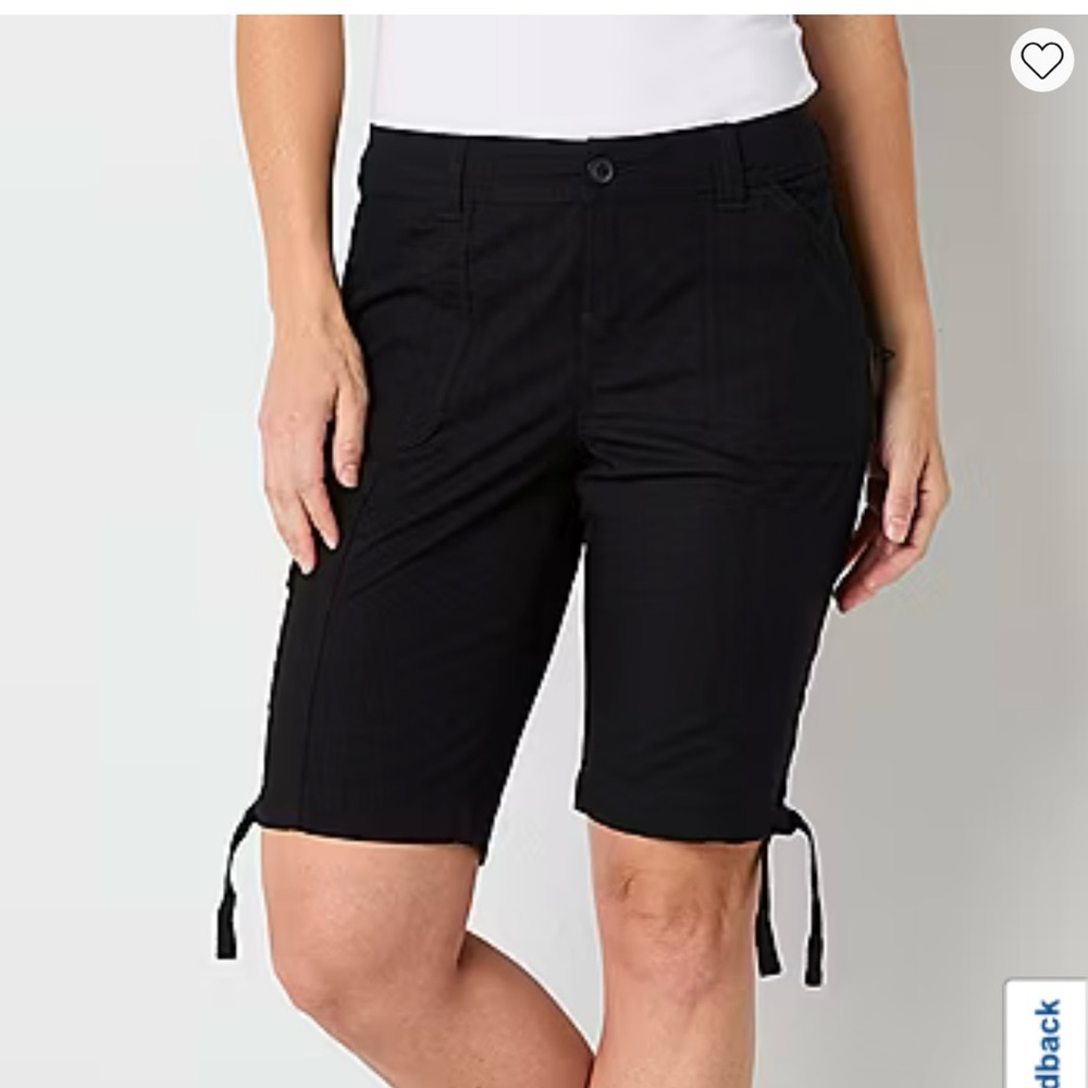 St John’s Bay Black Bermuda Shorts 22W